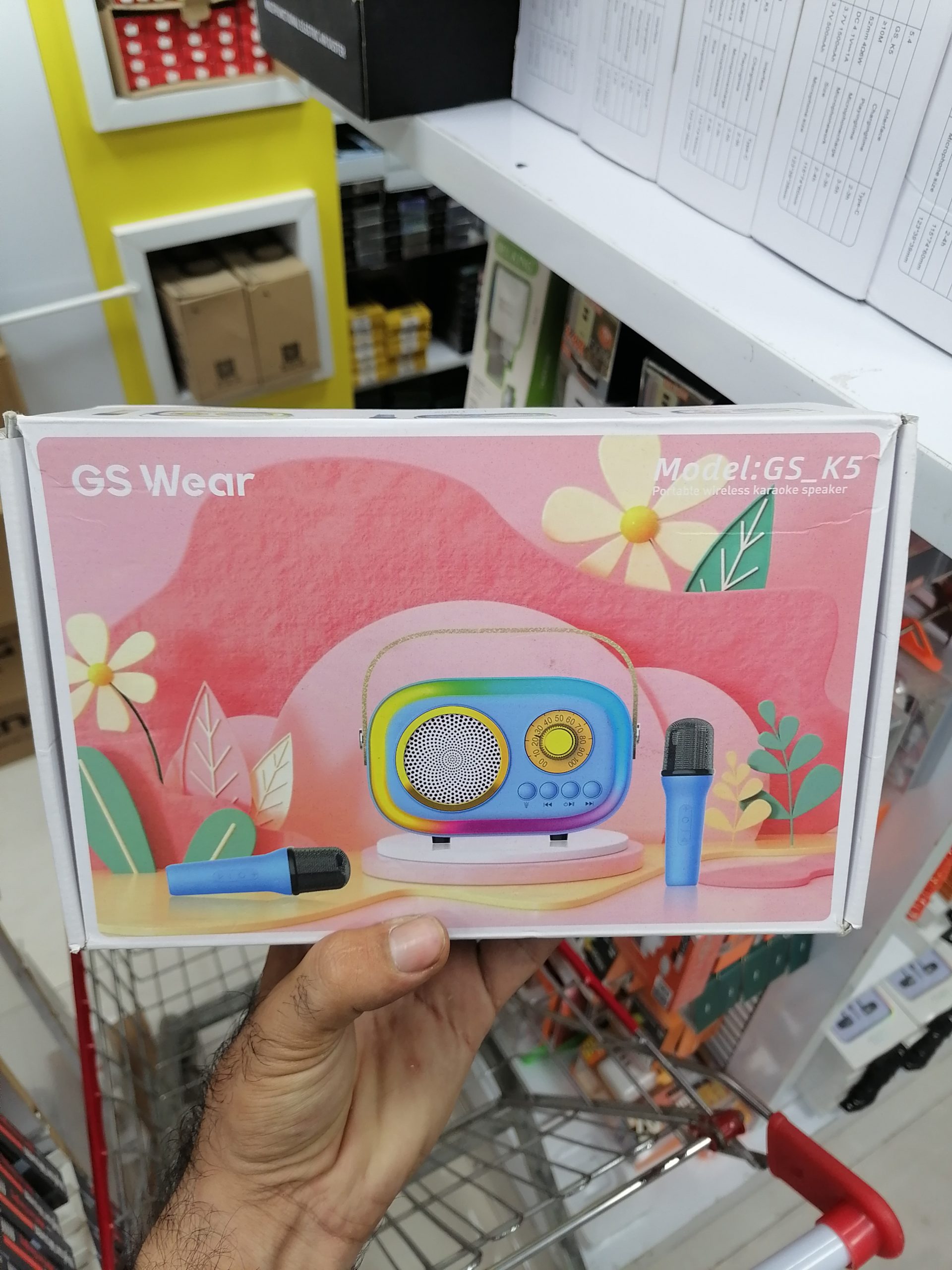 اسپیکر فانتزی قابل حمل اورجینال GS Wear مدل GS-K5 با میکروفون کارائوکه و نورپردازی RGB |اورجینال(عمده و تک)