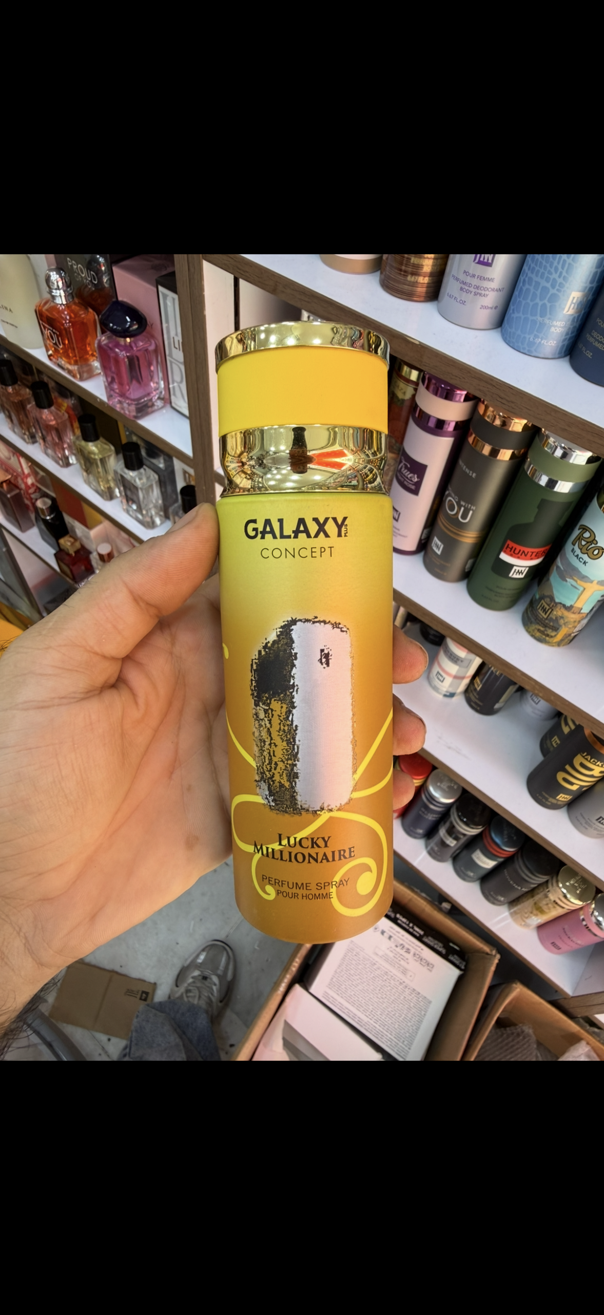 اسپری بدن و عطر مردانه اورجینال Galaxy Plus مدل Lucky Millionaire حجم ۲۰۰ میل (عمده و تک)