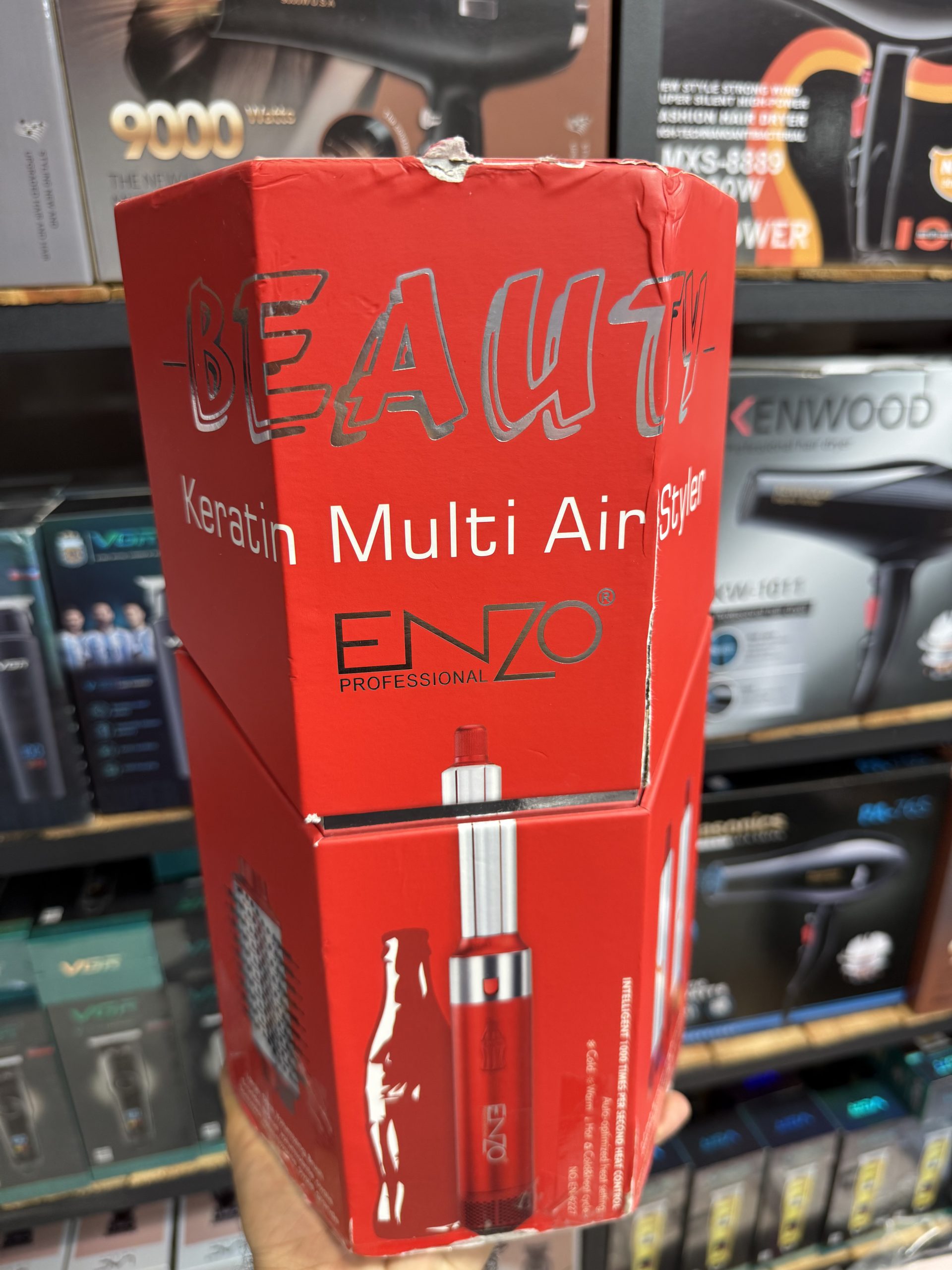 ایرستایلر ۶ کاره انزو (ENZO Professional) مدل Keratin Multi Air Styler با موتور براشلس ۱۱۰۰۰۰ دور و ۱۵۰۰ وات اورجینال (عمده و تک)