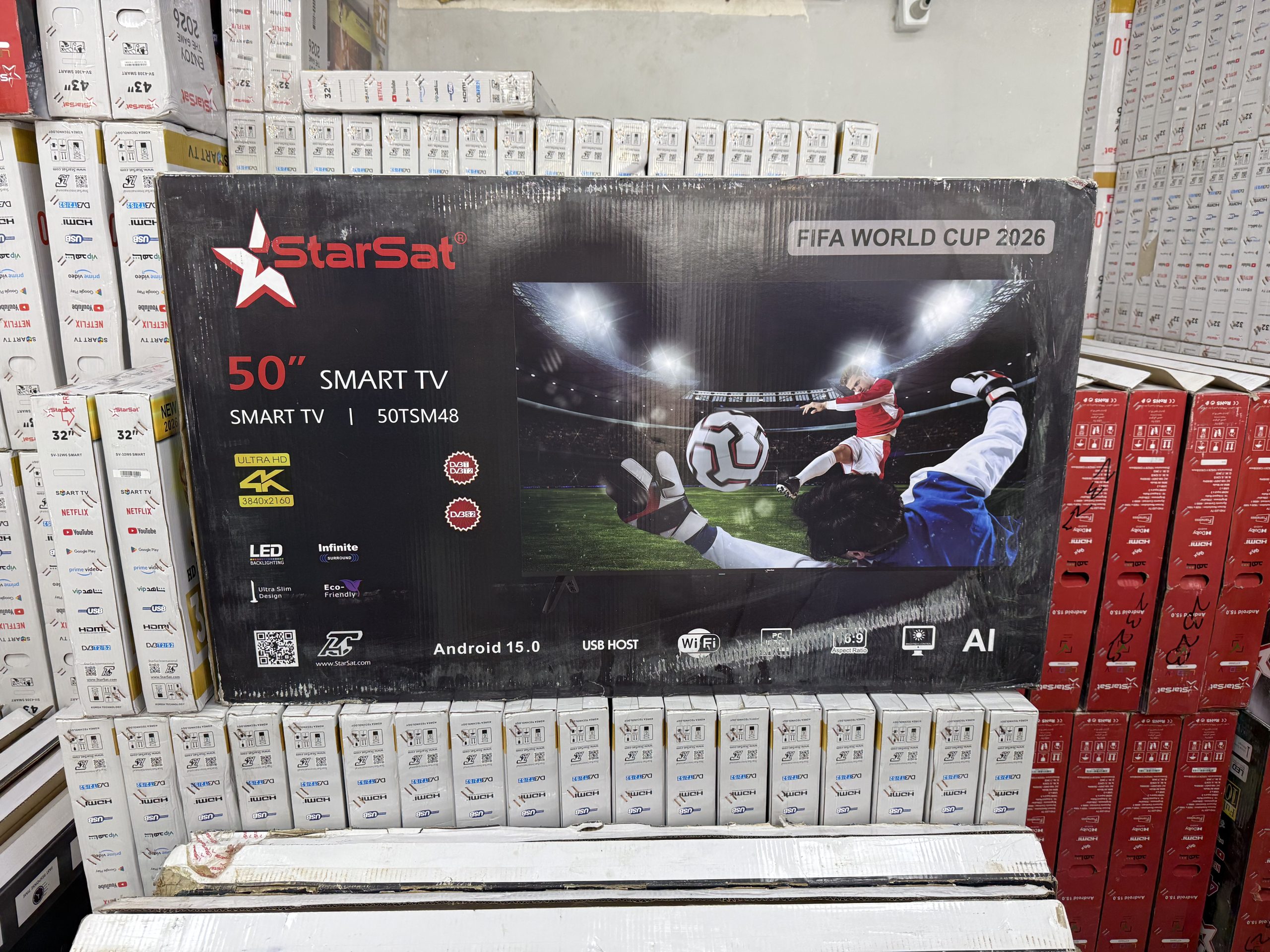 تلویزیون هوشمند ۵۰ اینچ استارست مدل StarSat 50TSM48 با کیفیت 4K و اندروید اورجینال (عمده و تک)